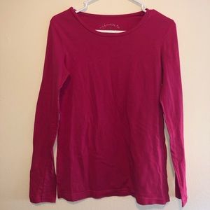 Hot pink plain long sleeve